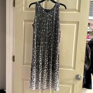 Perceptions gray/white dress Sz L NEW